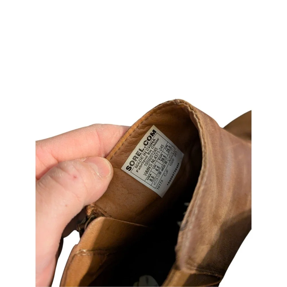SOREL Joan Of Arctic Wedge II Chelsea Boot  -‎ Hazelnut Brown Women SZ 8.5